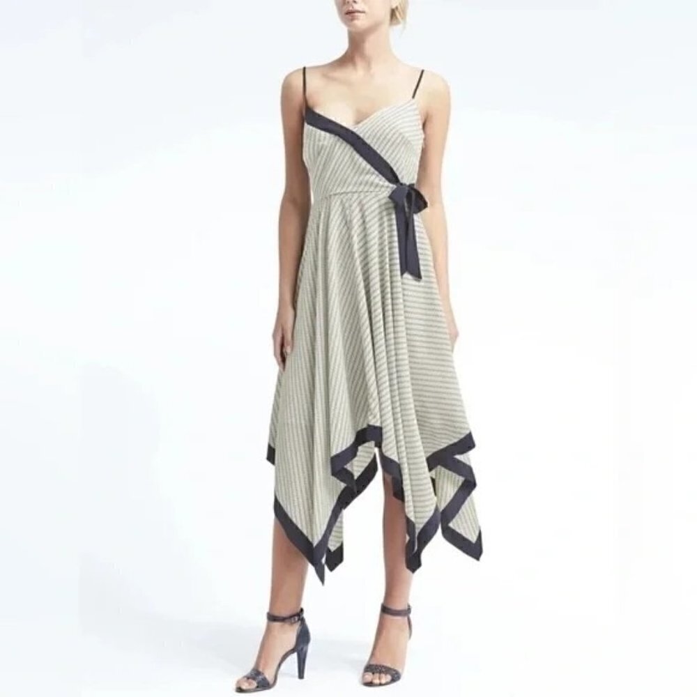 Banana Republic Print Strappy Handkerchief-Hem Dress size 6